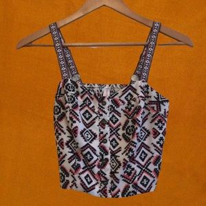 Tribal print crop top